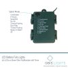 100 Warm White Battery Powered Fairy Lights on Green Wire. Multifunction with Timer