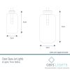 16CL-JAR-BAT-WW-TR-2021-Jar-Dimensions Retro Glass Jar Fairy Lights. Vintage Warm White String Lights. Clear Glass Jars with Timer