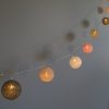 20 Cotton Ball Fairy Lights - USB or Battery Operated LED String Lights with Timer mode (Pink, White, Peach, Grey)