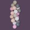 20 Cotton Ball Fairy Lights - USB or Battery Operated LED String Lights with Timer mode (Pink, White, Peach, Grey)