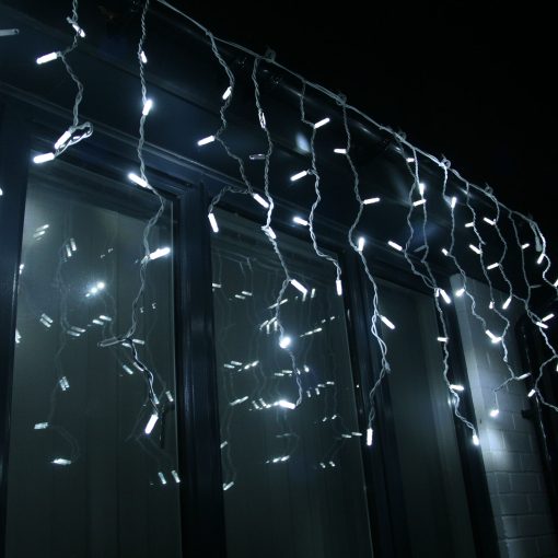 230VICICLEWHWH-01 Professional 3m 100 LED icicle cold white fairy lights and plug - Bundle offer