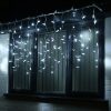 230VICICLEWHWH-02 Professional 3m 100 LED icicle cold white fairy lights and plug - Bundle offer