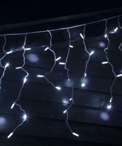230VICICLEWHWH-03 Professional 3m 100 LED icicle cold white fairy lights and plug - Bundle offer
