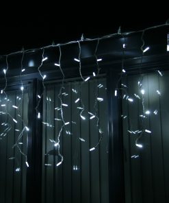 Professional Connectable Cold White Icicle Lights (Add-on Set) Includes Random Twinkling Lights