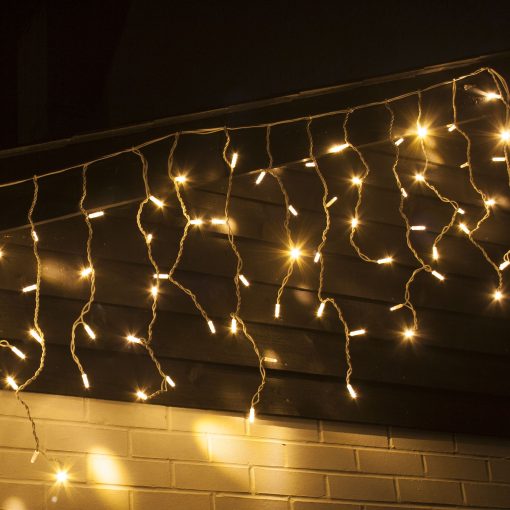 230VICICLEWWWH-03 Professional Connectable Warm White Icicle Random Twinkling Lights - Add On Set (No plug)