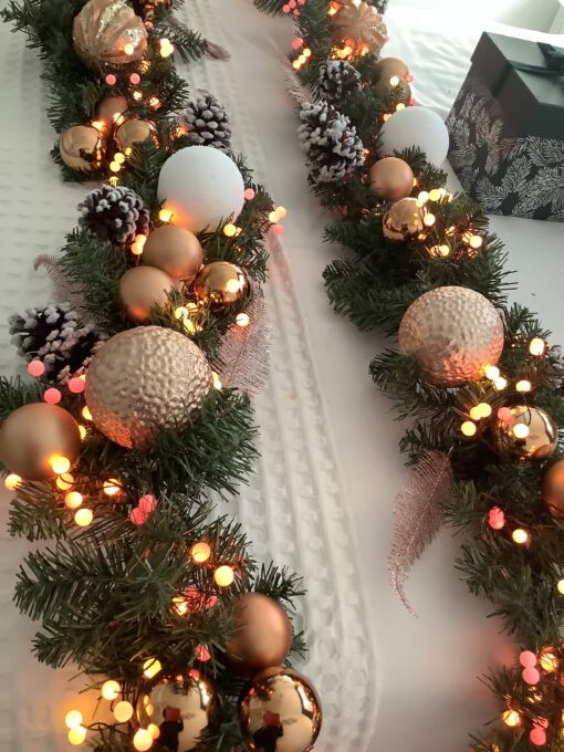 Sunset® Berry Cluster Lights on Black Wire. 240 Red, Orange/ Amber and Yellow LED Garland Fairy Lights