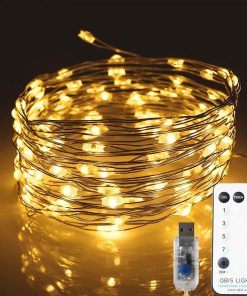 71JFgjKxFsL._AC_SL1500_ 100 Warm White Micro Lights with Remote Control, USB Plug, Timer, Multi Function & Dimmer. Fairy String Lights
