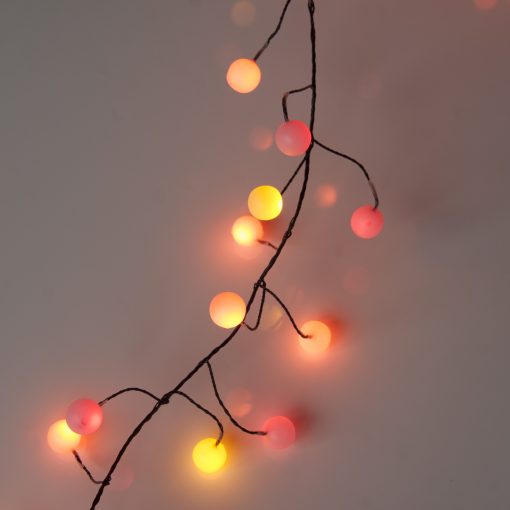 Sunset® Berry Cluster Lights on Black Wire. 240 Red, Orange/ Amber and Yellow LED Garland Fairy Lights