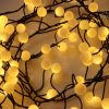 120 Warm White LED Berry Cluster Lights on Black Wire. Plug in Garland Fairy Lights