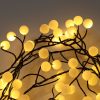 120 Warm White LED Berry Cluster Lights on Black Wire. Plug in Garland Fairy Lights