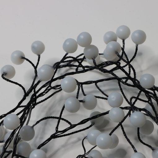 B120CLUWWBL06 120 Pastel LED Berry Cluster Lights on Black Wire. Plug in Garland Fairy Lights