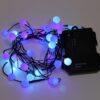 40 pastel berry cluster lights on black wire.