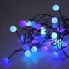 40 pastel berry cluster lights on black wire.
