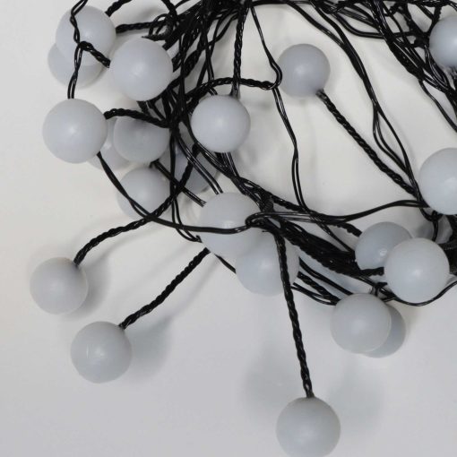 Warm White Berry Cluster Lights on Black Wire. 40 LEDs. Battery operated Garland Fairy Lights with Timer