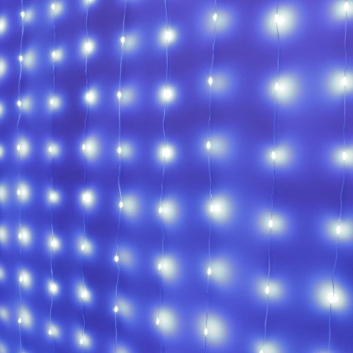 320 RGB Curtain Lights on Silver Wire. Plug in Fairy Lights with Remote.