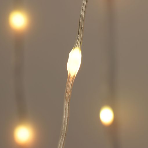 320 RGB Curtain Lights on Silver Wire. Plug in Fairy Lights with Remote.