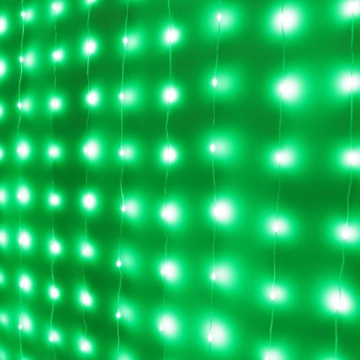 320 RGB Curtain Lights on Silver Wire. Plug in Fairy Lights with Remote.
