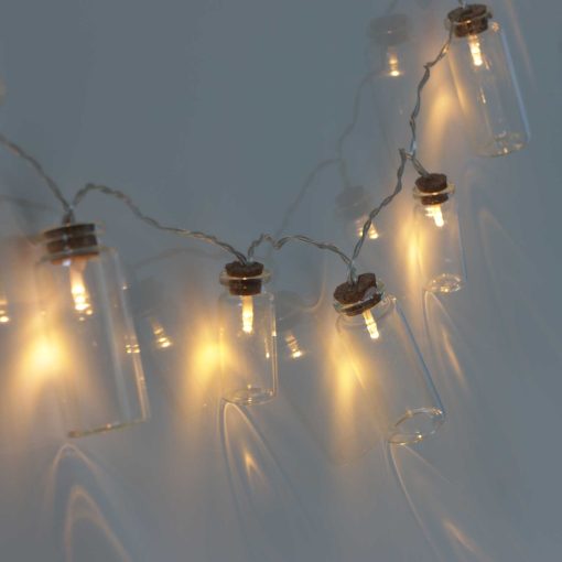 IMG_0906small Retro Glass Jar Fairy Lights. Vintage Warm White String Lights. Clear Glass Jars with Timer