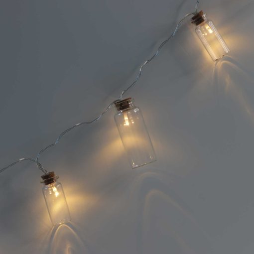 IMG_0908small Retro Glass Jar Fairy Lights. Vintage Warm White String Lights. Clear Glass Jars with Timer