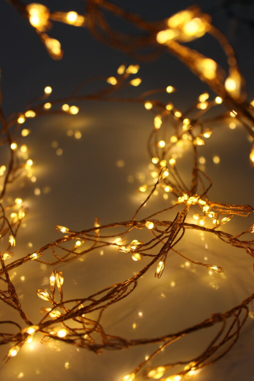 200 Warm White Cluster Copper Wire USB micro lights with USB Plug, Remote Control, Timer, Multi Function & Dimmable - available Nov 2026