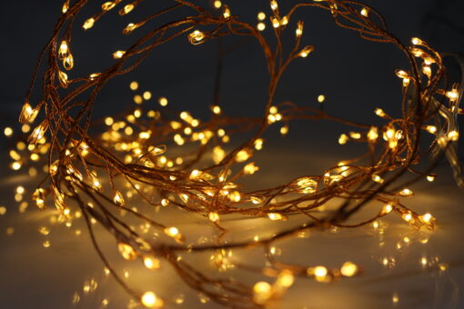 200 Warm White Cluster Copper Wire USB micro lights with USB Plug, Remote Control, Timer, Multi Function & Dimmable - available Nov 2026