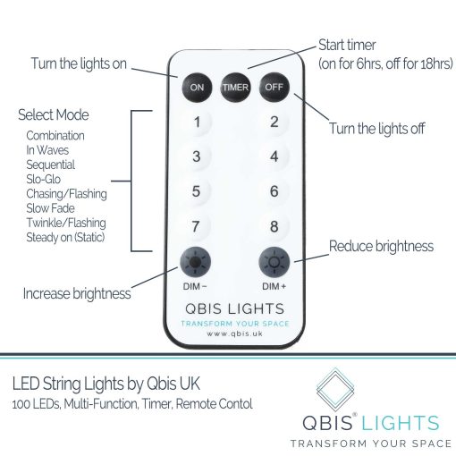 100 Sunset®2 Micro Lights, Multi Function Fairy String Lights in red & orange. With remote control.