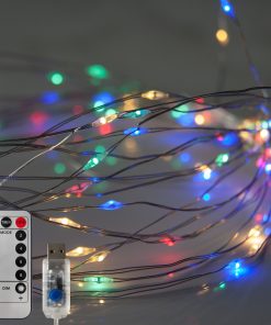 M100STR-USB-MC-SL-MF_4258-USB-and-Remote 100 Multicolour Micro Lights with Remote Control, USB Plug, Timer, Multi Function & Dimmer. Fairy String Lights