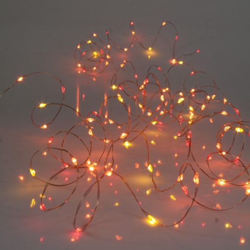 100 Sunset® Micro Lights with Remote Control, USB Plug, Timer, Multi Function & Dimmer. Fairy String Lights in yellow, amber/ orange and red
