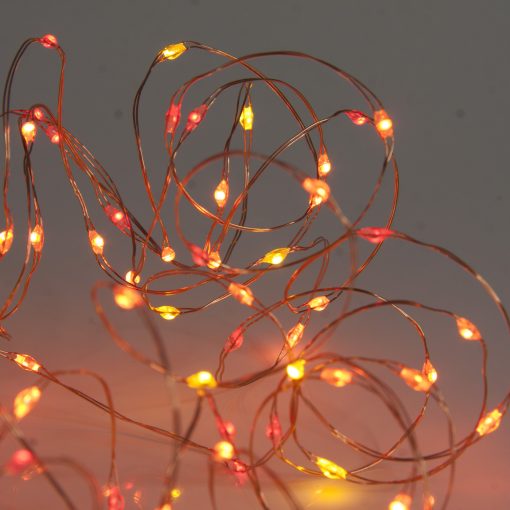 100 Sunset® Micro Lights with Remote Control, USB Plug, Timer, Multi Function & Dimmer. Fairy String Lights in yellow, amber/ orange and red