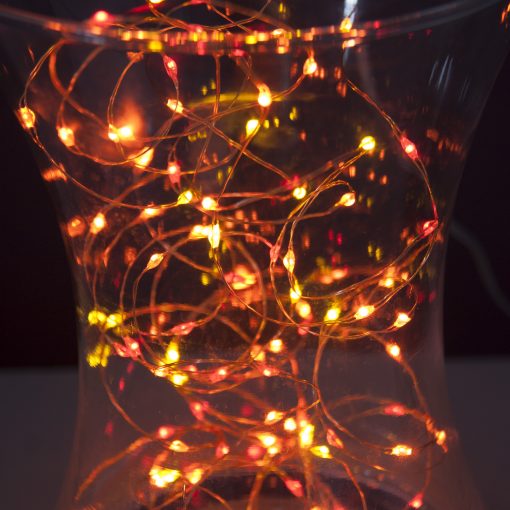 100 Sunset® Micro Lights with Remote Control, USB Plug, Timer, Multi Function & Dimmer. Fairy String Lights in yellow, amber/ orange and red