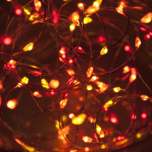 100 Sunset® Micro Lights with Remote Control, USB Plug, Timer, Multi Function & Dimmer. Fairy String Lights in yellow, amber/ orange and red