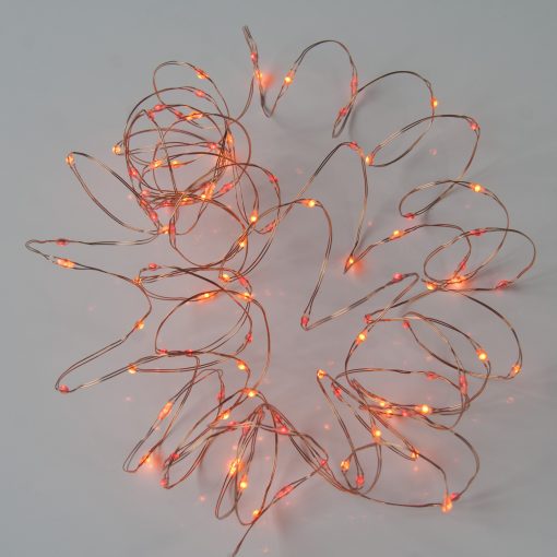 M100STR-USB-SS2-CP_4428 100 Sunset®2 Micro Lights with Remote Control, USB Plug, Timer, Multi Function & Dimmer. Fairy String Lights in red & amber/ orange