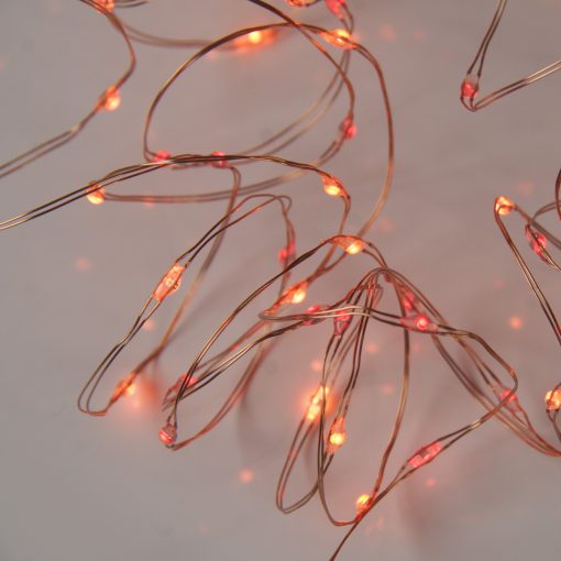 M100STR-USB-SS2-CP_4429 100 Sunset®2 Micro Lights with Remote Control, USB Plug, Timer, Multi Function & Dimmer. Fairy String Lights in red & amber/ orange