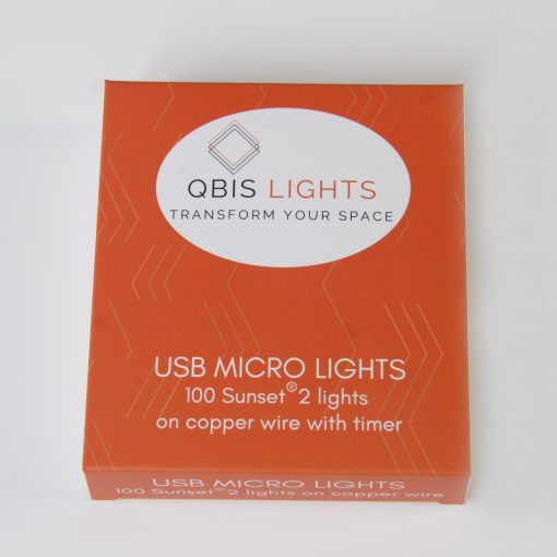 M100STR-USB-SS2-CP_4436 100 Sunset®2 Micro Lights with Remote Control, USB Plug, Timer, Multi Function & Dimmer. Fairy String Lights in red & amber/ orange