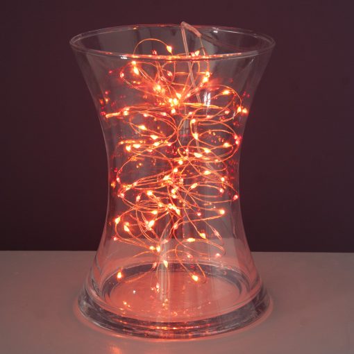 M100STR-USB-SS2-CP_4441 100 Sunset®2 Micro Lights with Remote Control, USB Plug, Timer, Multi Function & Dimmer. Fairy String Lights in red & amber/ orange