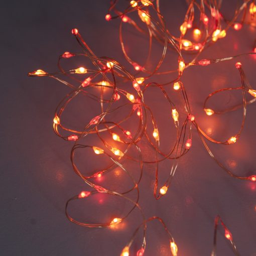 M100STR-USB-SS2-CP_4443 100 Sunset®2 Micro Lights with Remote Control, USB Plug, Timer, Multi Function & Dimmer. Fairy String Lights in red & amber/ orange