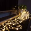 200 Warm White LED Fairy Lights on Silver Wire. Multifunction, Remote & Timer. Plug in Fairy Lights