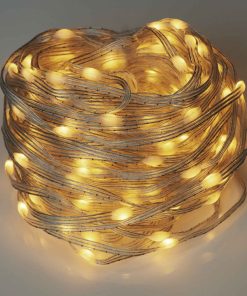 M200STR-5V-WW-SL-MF-2894 200 Warm White LED Fairy Lights on Silver Wire. Multifunction, Remote & Timer. Plug in Fairy Lights