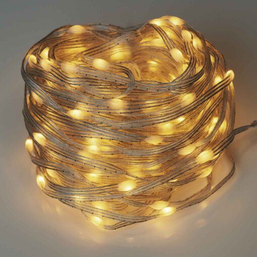 200 Warm White LED Fairy Lights on Silver Wire. Multifunction, Remote & Timer. Plug in Fairy Lights