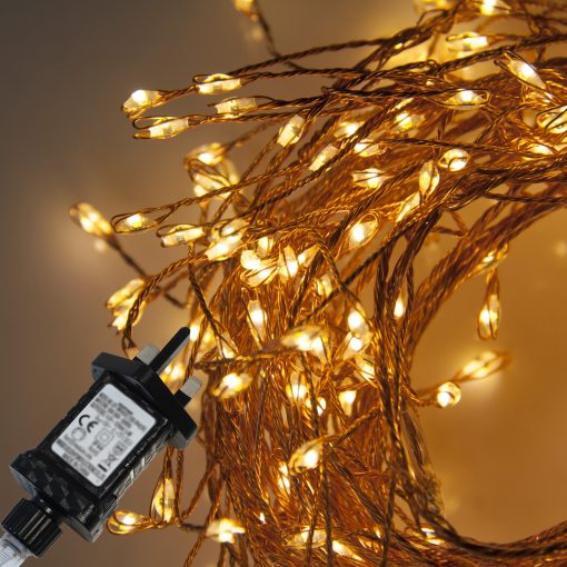 240 Warm White Cluster LEDs on Copper wire. Plug in Garland fairy lights - available mid Nov