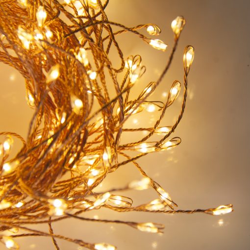 240 Warm White Cluster LEDs on Copper wire. Plug in Garland fairy lights - available mid Nov