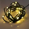 30 Warm White Battery Powered Fairy Lights on Green Wire. Multifunction with 6 hour timer