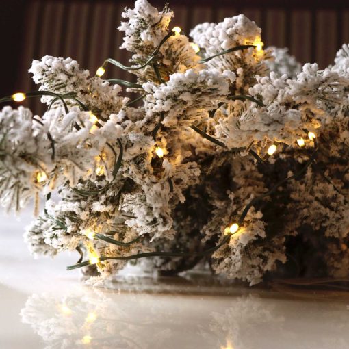 30 Warm White Battery Powered Fairy Lights on Green Wire. Multifunction with 6 hour timer