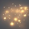 30 Warm White Battery Powered Fairy Lights on Silver Wire. Firefly Lights with Timer