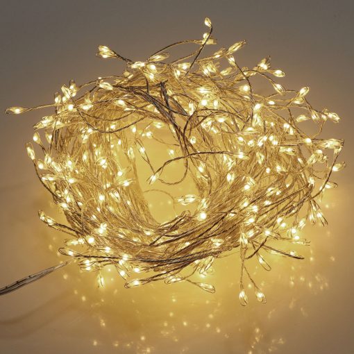 Premium LED Cluster Lights. 400 Warm White LEDs on Silver wire Plug-in available mid Nov 2026