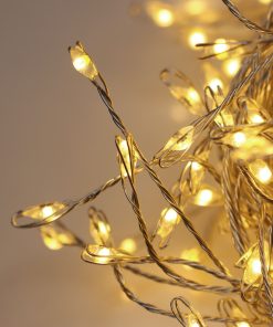 M400CLU-6V-WW-SL-04 Premium LED Cluster Lights. 400 Warm White LEDs on Silver wire Plug-in available mid Nov 2026
