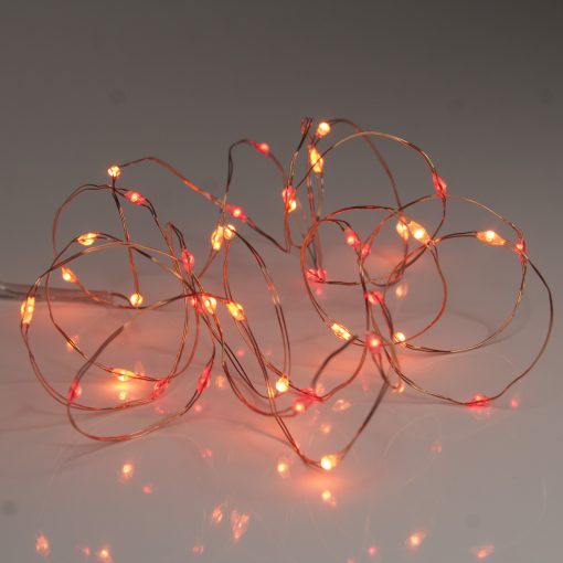 M40STR-BAT-SS2-CP4 40 Sunset®2 Battery Powered Fairy Lights on Copper Wire. Red & Orange/Amber Firefly Lights with Timer