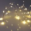 40 Warm White Battery Powered Fairy Lights on Silver Wire. Firefly Lights with Timer