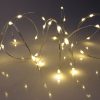 40 Warm White Battery Powered Fairy Lights on Silver Wire. Firefly Lights with Timer
