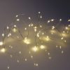40 Warm White Battery Powered Fairy Lights on Silver Wire. Firefly Lights with Timer